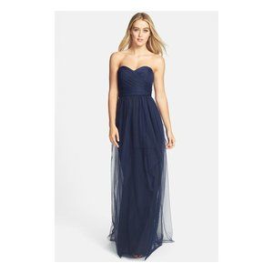 Amsale Navy Strapless Wedding Dress